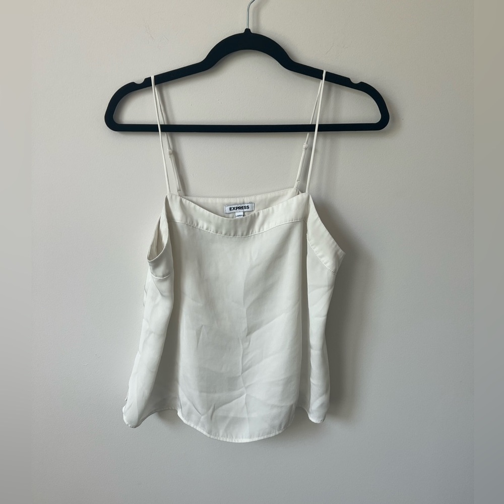 Express Cropped White Tank Top, Adjustable Spaghetti straps, Woman's Small